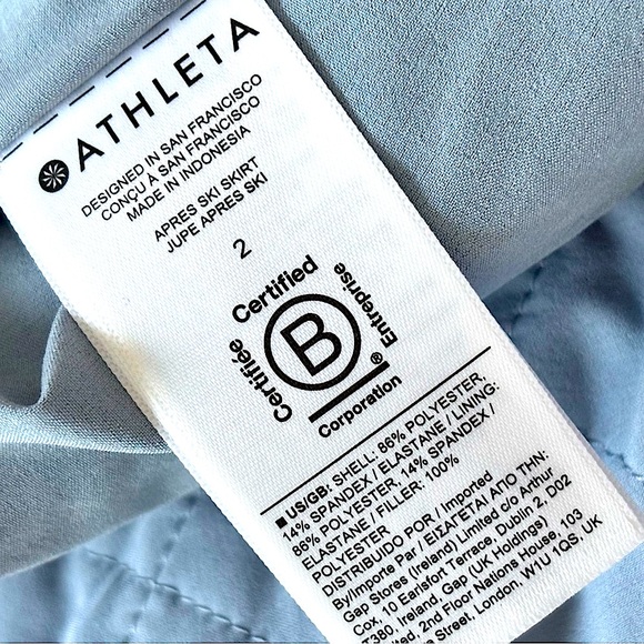 ATHLETA Apres Ski Blue Zippered Quilted Mini Skirt--2 - Picture 15 of 16